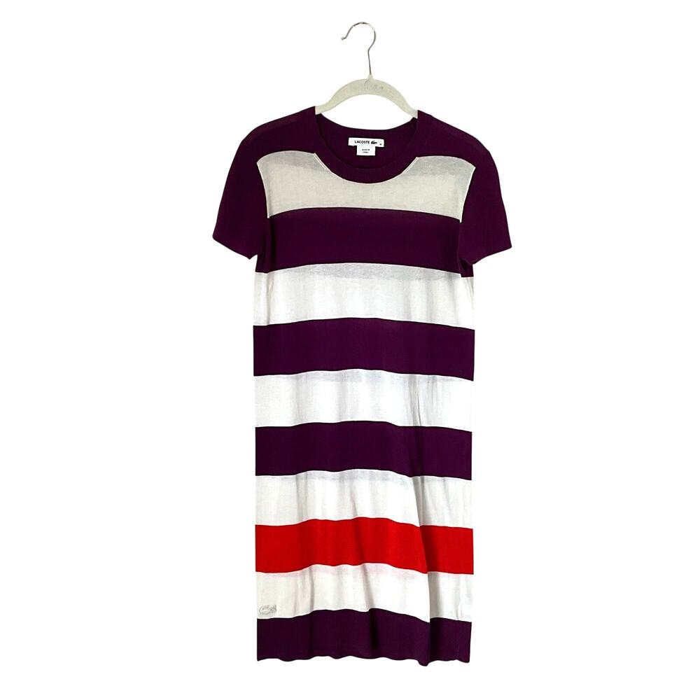 Lacoste Multicolor Bold Striped Midi Dress: Y2K, Modern